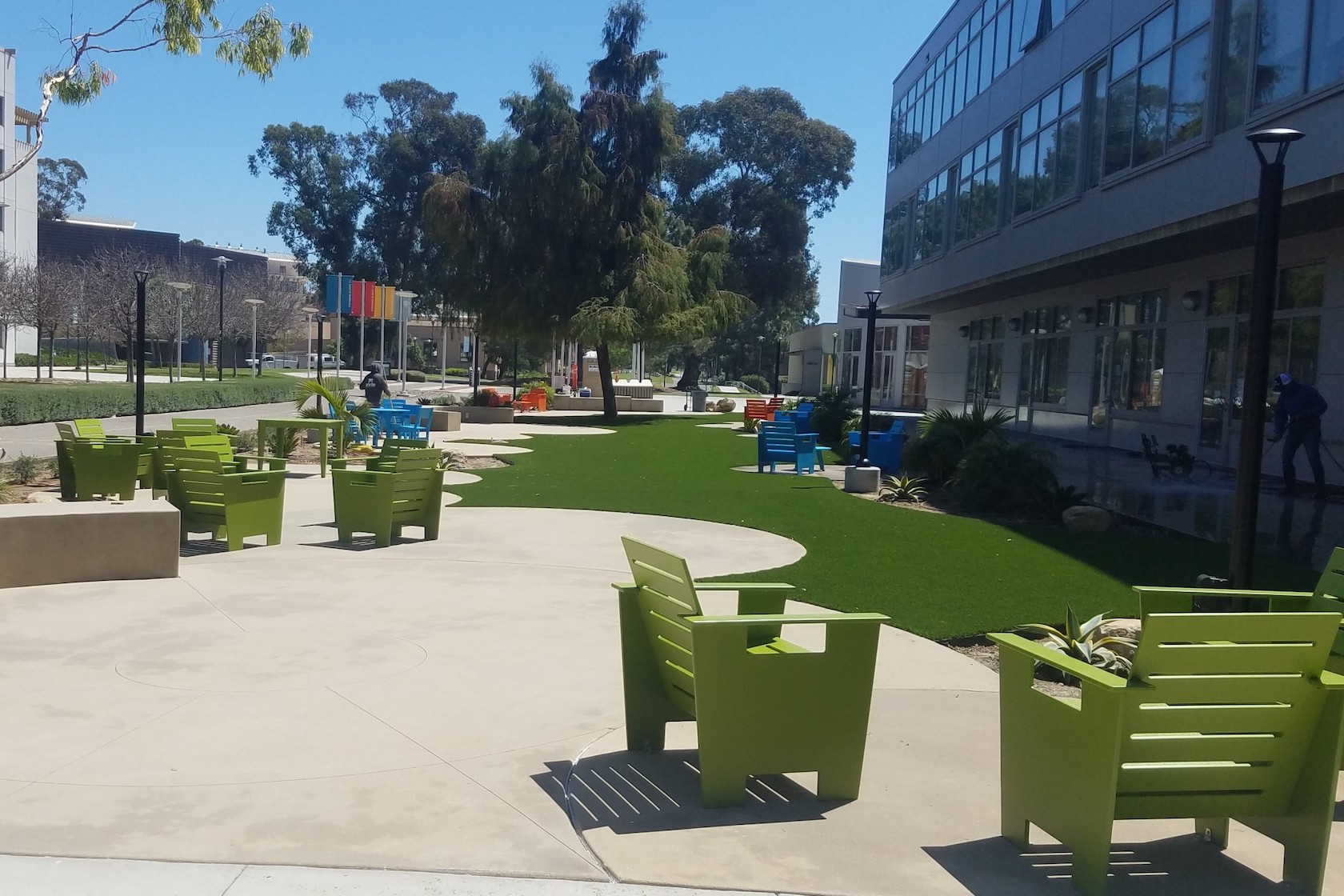 seating outside of Student Affairs building, UC Santa Barbara