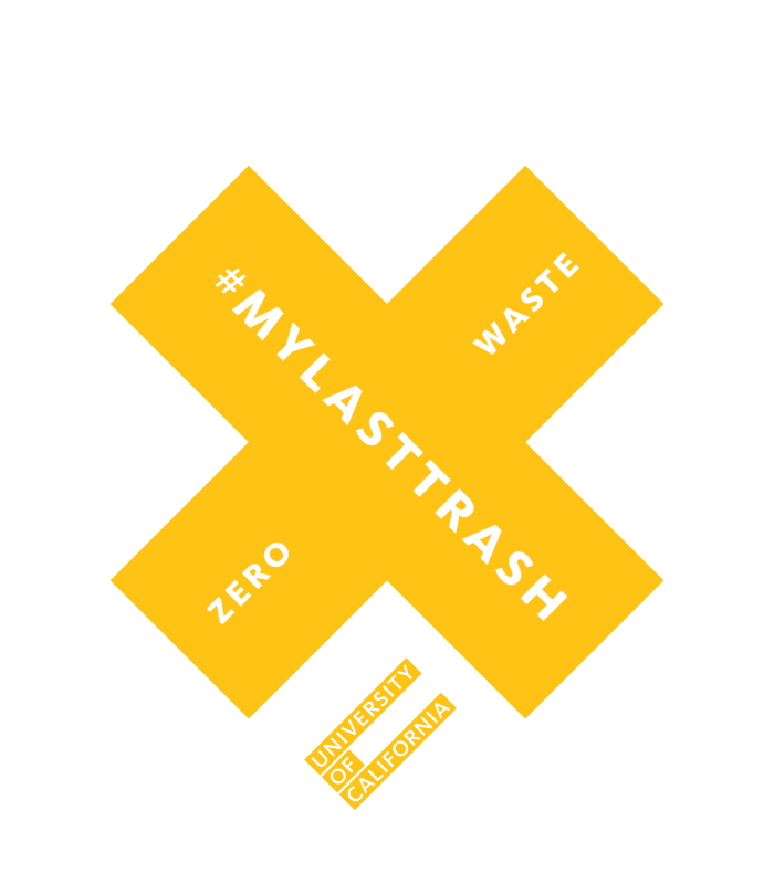 #MyLastTrash Zero Waste University of California yellow logo