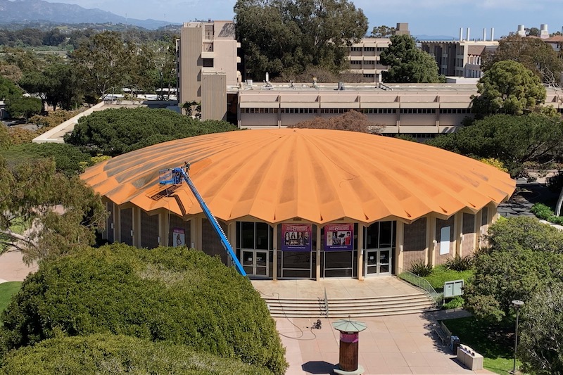 aerial photo of Campbell Hall, UC Santa Barbara